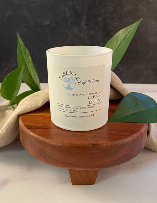 Clean Linen | 8oz Organic Candle